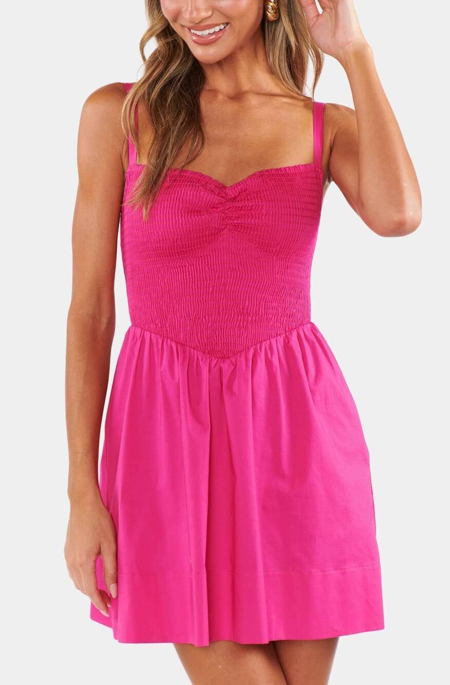 NEW SHOW ME YOUR MUMU dixie mini dress in hot pink